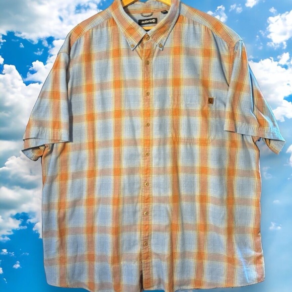 Solaris Mens 4XT Short Sleeve Plaid Button Down Casual Flannel Shirt - Picture 1 of 7